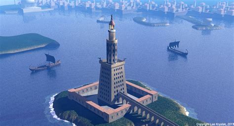 The Lighthouse Of Alexandria And The Ancient Port Of Alexandria 3d