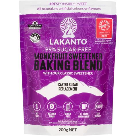 Lakanto Monkfruit Baking Blend Replaces Caster Sugar 200g Woolworths