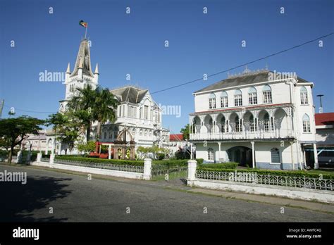 Colonial Style City Hall Georgetown Guyana South America Stock Photo