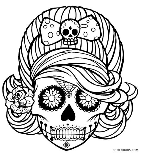 Skull coloring sheets are quite popular, especially in the western countries where halloween is celebrated. Printable Skulls Coloring Pages For Kids | Cool2bKids