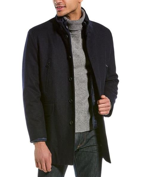 Cole Haan Melton 3 In 1 Wool Blend Coat In Black For Men Lyst Uk