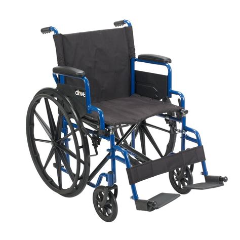 Drive Medical Blue Streak Wheelchair With Flip Back Desk Arms 16 In
