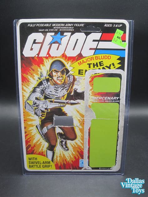 1983 Hasbro Gi Joe Major Bludd Full Filecard With Sleeve Swbc538
