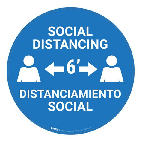 Social Distancing Bilingual Floor Sign Creative Safety Supply