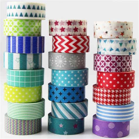 22 Rolls Geometric Design Washi Tape Set Decoration Paper Masking Tapes