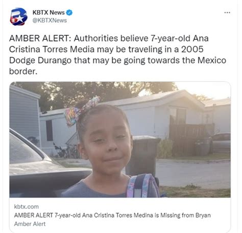 Alerta Amber Ana Torres Reportan Como Desaparecida A Niña Hispana