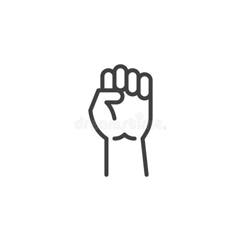Fist Up Line And Glyph Icon Raised Fist Vector Illustration Isolated