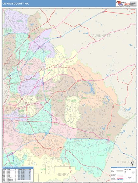 Dekalb County Ga Wall Map Color Cast Style By Marketmaps