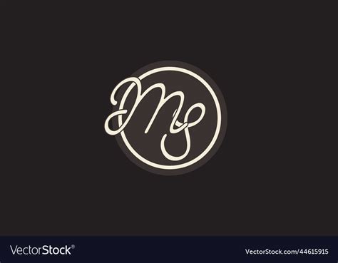 Initial Letter Ms Monogram Logo With Simple Vector Image