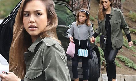 Jessica Alba Dons Skintight Leather Pants As She Takes Daughter Honor To Halloween Bash Daily