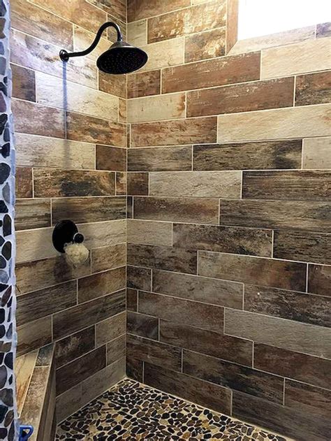 82 Amazing Farmhouse Tile Shower Remodel Ideas Rustic Bathroom