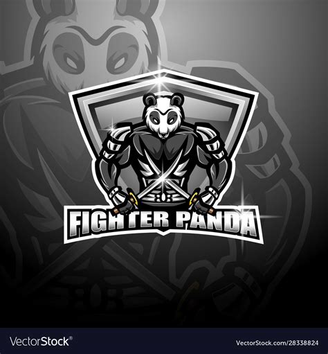 Panda Fighter Esport Mascot Logo Royalty Free Vector Image