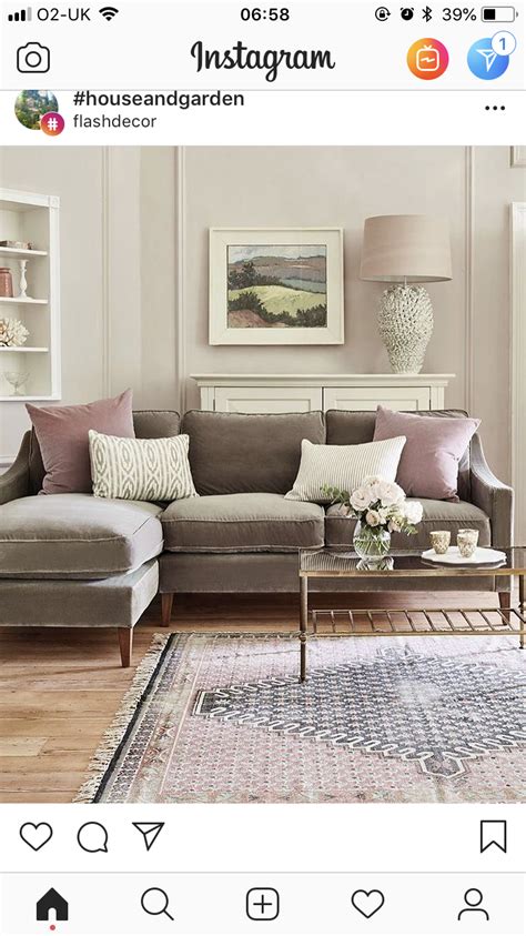 Love The Velvet Taupe Couch With Throws Combo Lovely Elegant