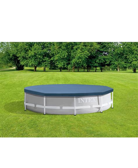 Intex Round Metal Frame Pool Cover Blue 10 Ft In 2022 Above Ground