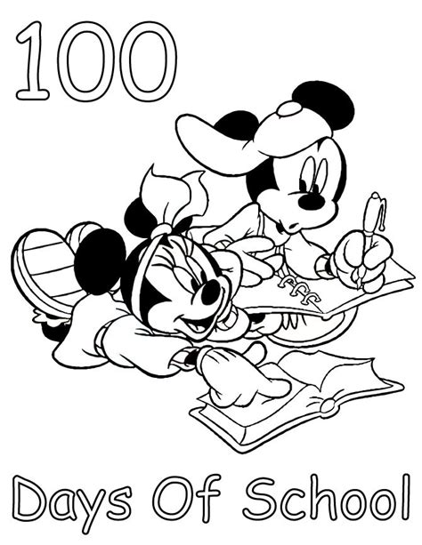 The 100th day of school is such a magical day in the primary classroom. Mickey And Minnie 100 Days Of School Coloring Page | 100th ...