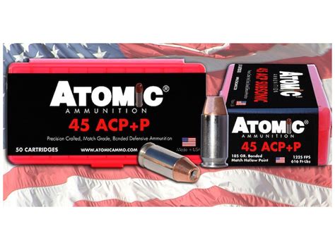Atomic Ammunition 45 Acp P 185 Grain Bonded Jacketed Hollow Point Box