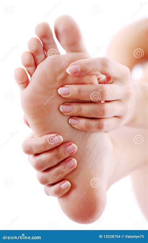 Massage Van Voet Met Handen Stock Foto Image Of Sooth Energie