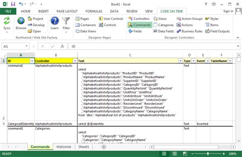 Code On Time Development Tools For Excel Commands