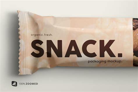 Organic Snack Bar Packaging Mockup In Packaging Mockups On Yellow