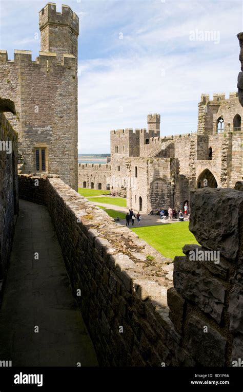 Caernarfon Castle North Wales Stock Photo Alamy