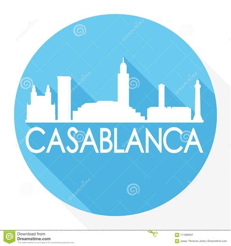 Casablanca Morocco Africa Round Icon Vector Art Flat Shadow Design