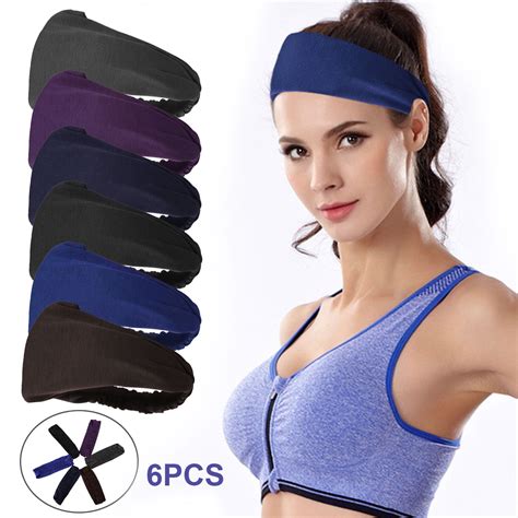 Eeekit 6pcs Sweatbands Workout Headband For Women Men Stretchable