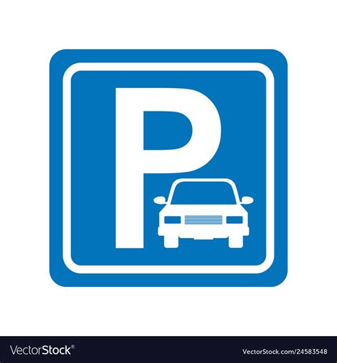 Parking Zone Sign Isolated Icon Royalty Free Vector Image