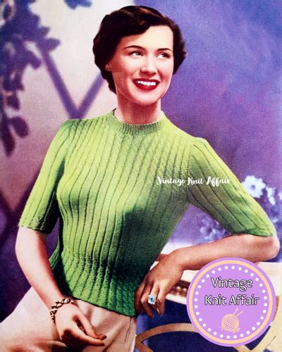 1940s Ladies Cable Stitch Jumper Vintage Knit Affair