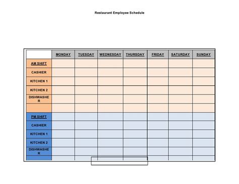 Microsoft Word Work Shift Schedule Template Free Word Template