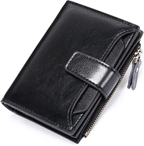 Falan Mule Small Wallet For Women Genuine Leather Bifold Compact Rfid