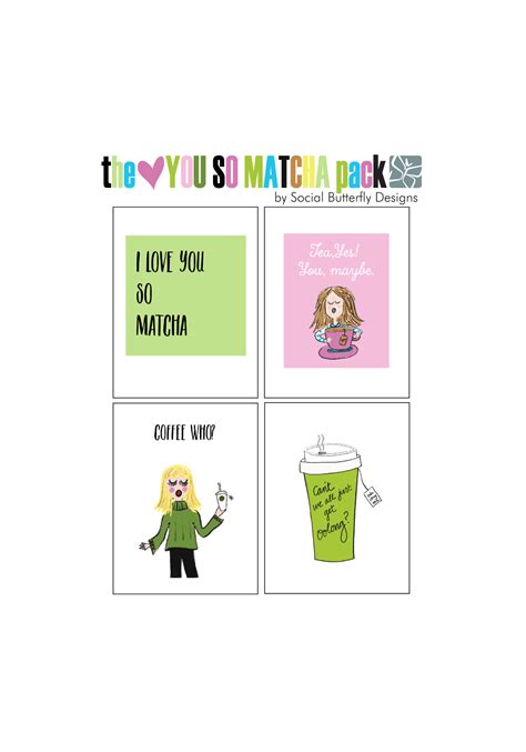 I Love You So Matcha Notecard Set — Social Butterfly Designs