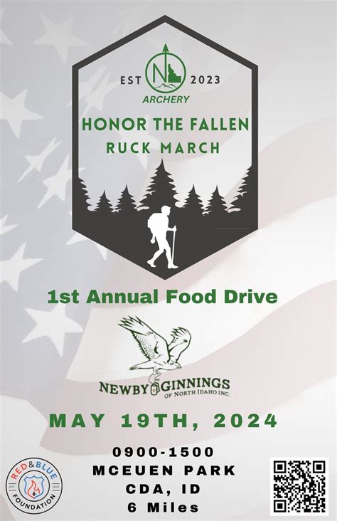 Honor The Fallen Ruck March Food Drive Mceuen Park Coeur D Alene 19 May 2024