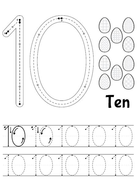 Number 10 Tracing Worksheets Tracing Worksheets Preschool Numbers