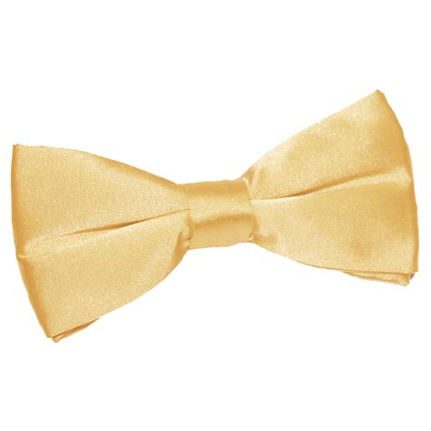 Mens Plain Pale Yellow Satin Bow Tie