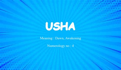 Usha Name Meaning
