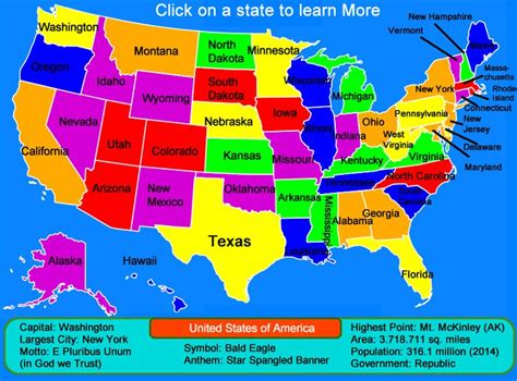 United States Interactive Interactive Map Click And Learn