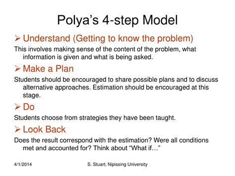 Polya Steps Of Problem Solving