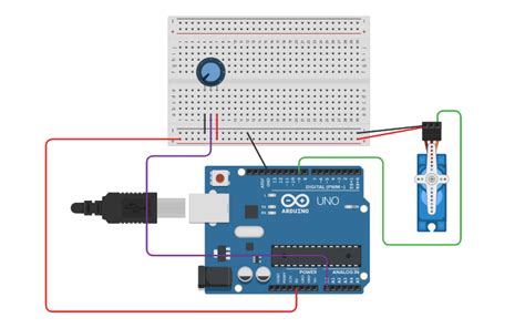 Circuit Design Arduino Potentiometer Servo Control Tinkercad