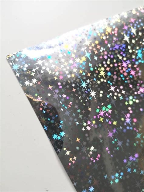 Stars Holographic Sticker A5 Pack 5 Sheets Self Adhesive Film Etsy