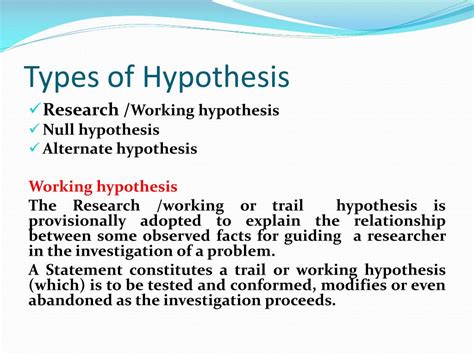 Hypothesis Types In Research Methodology