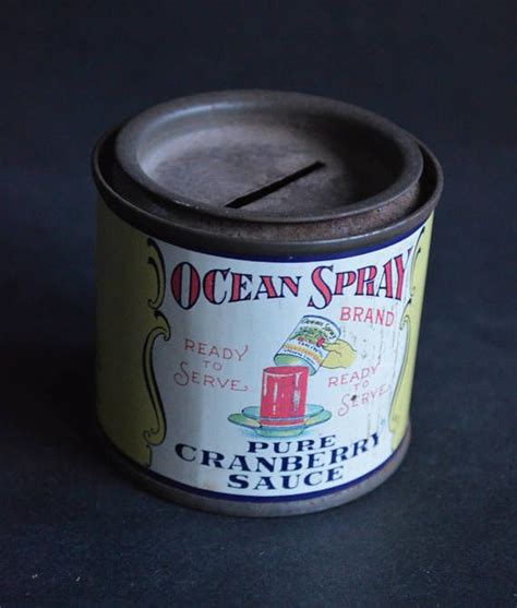 Vintage Ocean Spray Cranberry Sauce Litho Tin Bank 7 Ozs Size Etsy