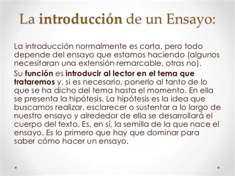 Como Hacer Una Introduccion De Un Ensayo Ejemplo Ejemplo Sencillo