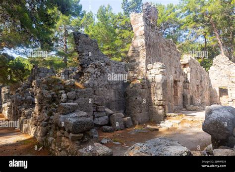 Ruins Of Large Bath Of Ancient Phaselis City Famous Architectural