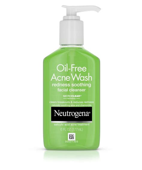 Oil Free Acne Face Wash Redness Soothing Facial Cleanser Neutrogena