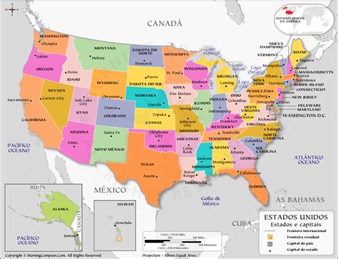 Mapa De Estados Unidos Con Nombres Y Sus Capitales Off