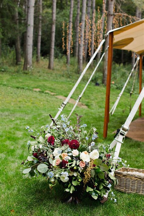 Backyard Minnesota Wedding Floral Sperry Tent Floral