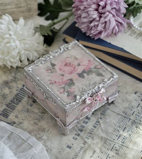 Shabby Chic Box With Roses Vintage Decoupage Box Shabby Etsy