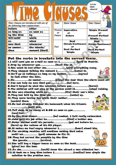 Future Time Clauses Worksheet Free Esl Printable Worksheets Made By 222