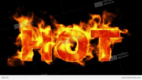 Burning Hot Word In Fire Stock Animation