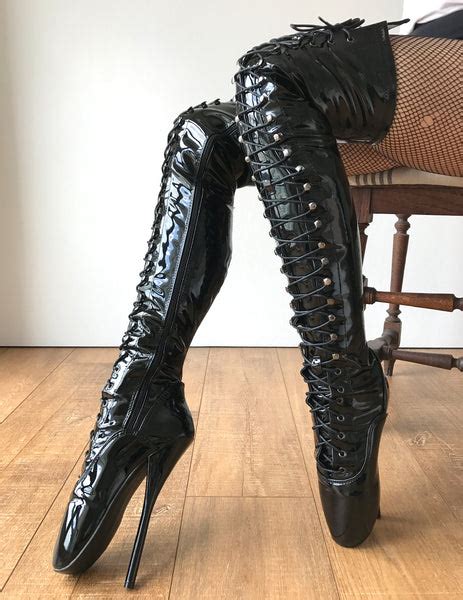 rtbu ezra 60cm fetish corset dominatrix knee thigh crotch boot black p refuse to be usual